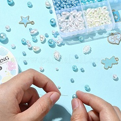 DIY Round ABS Plastic Imitation Pearl Beads Bracelets Making Kits&nbsp;DIY-YW0009-80