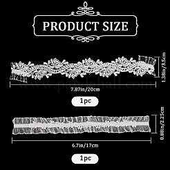 Flower Pattern Polyester Lace Elastic Bridal Garters&nbsp;AJEW-WH0470-01