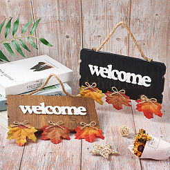 2Pcs 2 Color Wooden Doorplate Decorations&nbsp;AJEW-CF0001-10