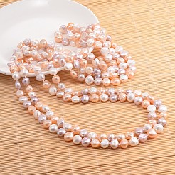 Natural Pearl Nuggets Beaded Necklace&nbsp;NJEW-P126-B-01C-01