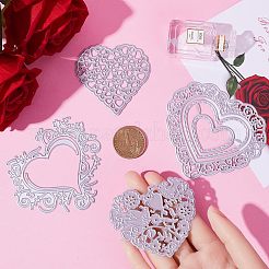 4Pcs 4 Styles Heart Carbon Steel Cutting Dies Stencils&nbsp;DIY-GF0007-80