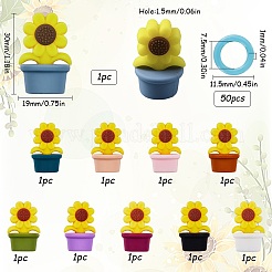 Sunflower Silicone Knitting Needle Point Protectors&nbsp;DIY-SC0024-02