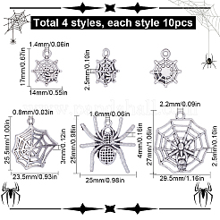 40Pcs 4 Style Tibetan Style Alloy Pendants&nbsp;TIBE-SC0001-85