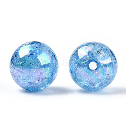 AB Color Transparent Crackle Round Acrylic Beads&nbsp;CACR-S006-04A