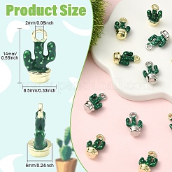 16Pcs 2 Colors Alloy Enamel Cactus Charms&nbsp;ENAM-CJ0007-47
