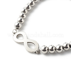 Tarnish Resistant Infinity Symbol Charm Bracelets for Men Women&nbsp;BJEW-JB06687-01