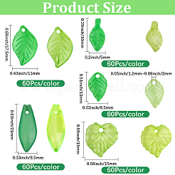 600Pcs 10 Styles Transparent Acrylic Pendants&nbsp;OACR-PA0001-48