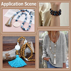 160Pcs 4 Colors Natural Wood Dyed Beads&nbsp;WOOD-GF0002-02