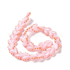 Heart Handmade Lampwork Beads Strands&nbsp;LAMP-G150-01D