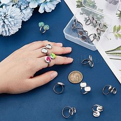14Pcs 304 Stainless Steel Open Cuff Ring Findings&nbsp;FIND-PH0002-56B