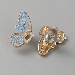 Butterfly Shape Alloy Enamel Adjustable Jean Button Pins&nbsp;FIND-WH0609-81KCG-05