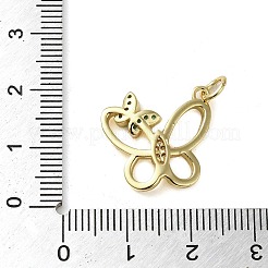 Brass Micro Pave Clear Cubic Zirconia Pendants&nbsp;LS-KK-U005-01K-G