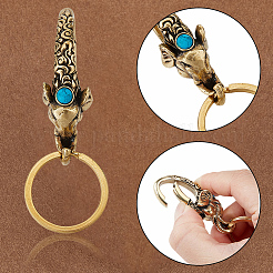 Elephant Brass Synthetic Turquoise Lobster Claw Clasps&nbsp;KK-WH20002-20C