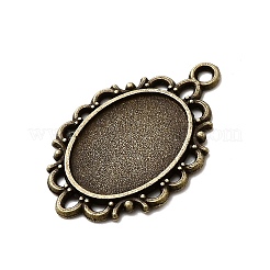 Filigree Wrap Oval Alloy Pendant Cabochon Settings&nbsp;X-PALLOY-N0088-16AB-NF