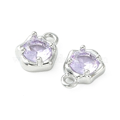 Brass Micro Pave Cubic Zirconia Charms&nbsp;KK-L208-10P-01