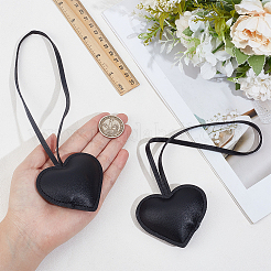 PU Leather Heart Pendant Decorations&nbsp;HJEW-CL0001-12B