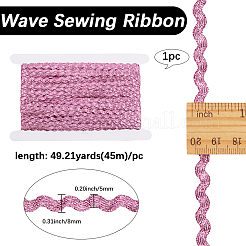 3 Rolls Polyester Glitter Wavy Fringe Trim Ribbon&nbsp;OCOR-GF0004-45A