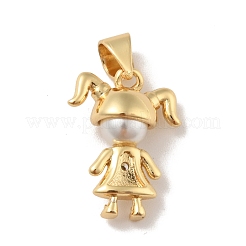 Brass Micro Pave Clear Cubic Zirconia Pendants&nbsp;KK-B059-12G