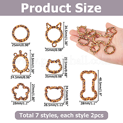 14Pcs 7 Styles Alloy Spring Gate Rings&nbsp;FIND-HS0002-70