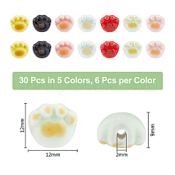 28Pcs 7 Colors Handmade Printed Porcelain Beads&nbsp;PORC-DC0001-03