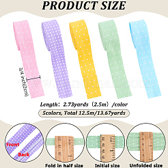 12.5M 5 Colors Printed Cotton Ribbon&nbsp;OCOR-FG0003-30