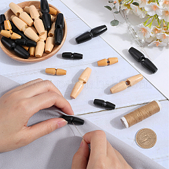 72Pcs 4 Styles Natural Wood Buttons&nbsp;BUTT-GF0003-93