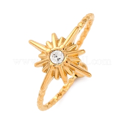 304 Stainless Steel Rhinestone Cuff Rings&nbsp;LS-RJEW-D306-23G