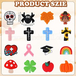 16Pcs 16 Styles Food Grade Eco-Friendly Silicone Focal Beads&nbsp;SIL-SZ0002-12