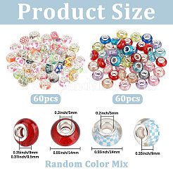 120Pcs Resin European Beads&nbsp;RPDL-PA0001-02