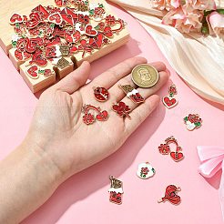 45Pcs 9 Styles Valentine's Day Theme Alloy Enamel Pendants&nbsp;FIND-CJ0003-80