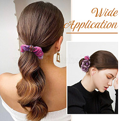 2Pcs 2 Colors Chic Solid Color French Satin Pigtail Hair Tie for Elegant Hairstyles&nbsp;OHAR-TA0001-10A