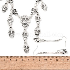 Halloween Tibetan Style Alloy Bib Necklaces & Dangle Earring Sets&nbsp;LS-SJEW-P006-03AS