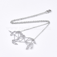 Non-Tarnish 201 Stainless Steel Pendant Necklaces&nbsp;LS-NJEW-T009-JN035-1-40