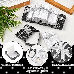 8Pcs 2 Colors Polka Dot Cardboard Jewelry Set Boxes&nbsp;CBOX-YW0001-06