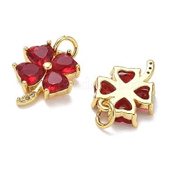 Brass Micro Pave Cubic Zirconia with Glass Pendants&nbsp;CU-CBA6E4E-11G