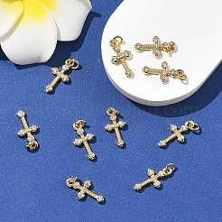 SHEGRACE Brass Micro Pave Clear Cubic Zirconia Pendants&nbsp;XGRQ2O081-451G