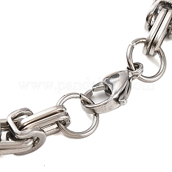 201 Stainless Steel Grooved Column Byzantine Chain Bracelets&nbsp;BJEW-B078-137GP