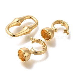Brass Fold Over Clasps&nbsp;KK-K389-118G