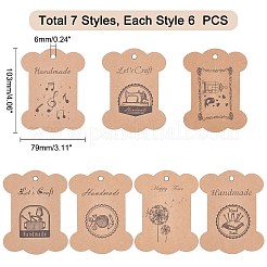42 Pcs 7 Styles Kraft Paper Cord Display Cards&nbsp;DIY-PH0005-18