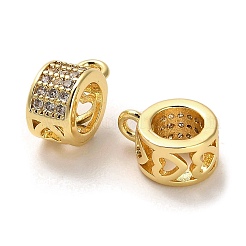 Brass Micro Pave Cubic Zirconia Tube Bails&nbsp;ZIRC-P112-03G