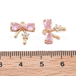 Brass Micro Pave Cubic Zirconia Pendants&nbsp;KK-B125-25G