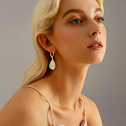 4 Pairs Teardrop Brass Leverback Earrings&nbsp;EJEW-HS0001-21G