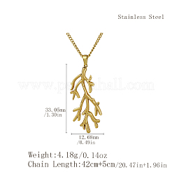 Ocean Stainless Steel Coral Shaped Pendant Necklaces for Women&nbsp;FM1038-1