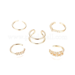 Brass Micro Pave Cubic Zirconia Cuff Earrings&nbsp;LS-EJEW-G270-01G