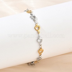 Women's 304 Stainless Steel Triangle Link Chains Bracelets&nbsp;BJEW-G790-01GP