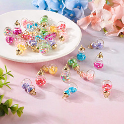 32Pcs 8 Colors Glass Gourd Pendants&nbsp;GLAA-TA0001-53