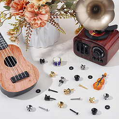 12 Sets 3 Colors Alloy Guitar Strap Button Tail Nails for Acoustic and Folk Instruments&nbsp;FIND-CN0002-18