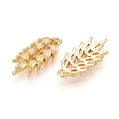 Brass Micro Pave Cubic Zirconia Pendants&nbsp;KK-N261-105G