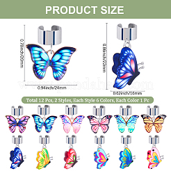 12Pcs Butterfly Alloy Enamel Stethoscope Pendant Decorations&nbsp;HJEW-CP00064