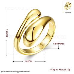 Real 18K Gold Plated Adjustable Brass Finger Rings for Women&nbsp;RJEW-BB07574-A